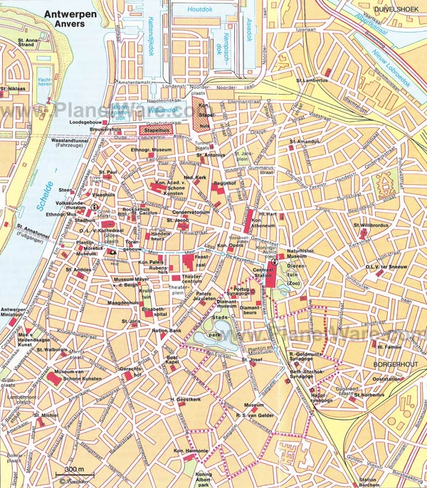 Детальная карта Антверпена - скачать или распечатать