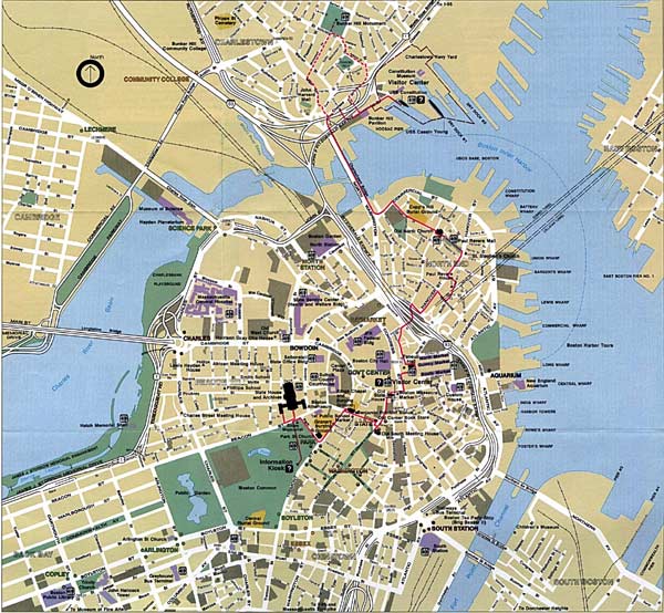 Детальная карта Бостона - скачать или распечатать