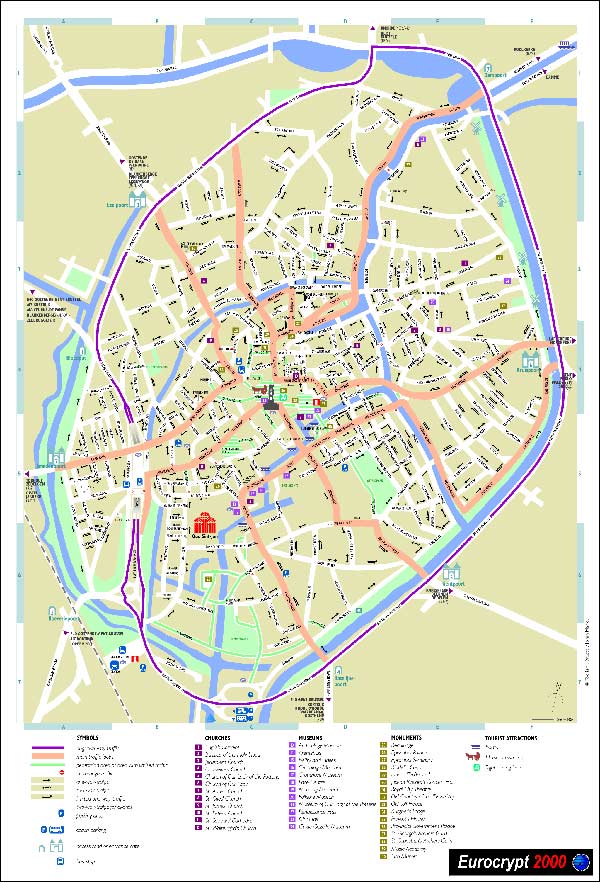 Hoge-resolutie grote stads-kaart van Brugge