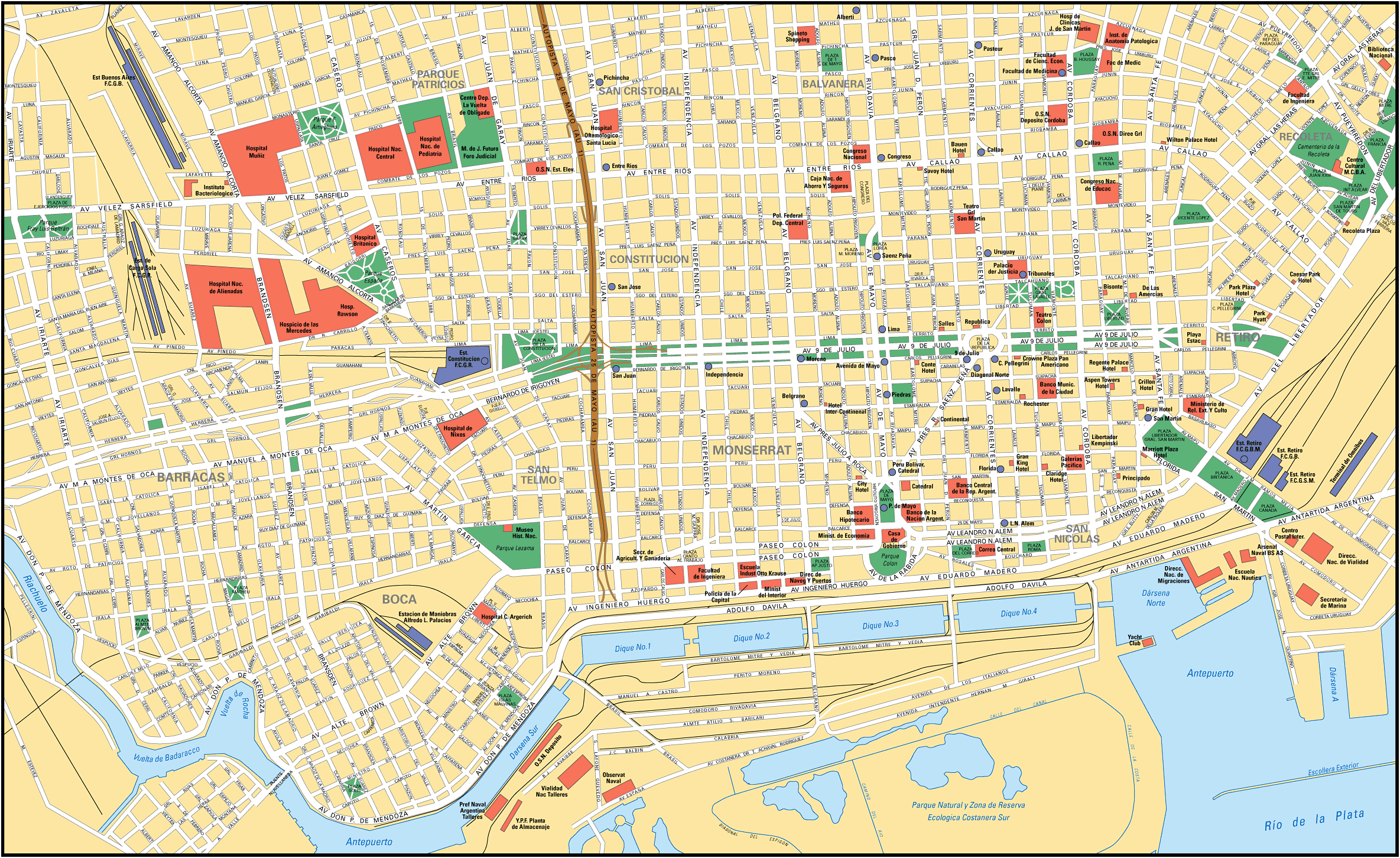 Buenos Aires Map - Detailed City and Metro Maps of Buenos Aires ...