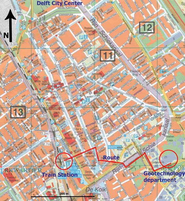 Hoge-resolutie grote stads-kaart van Delft