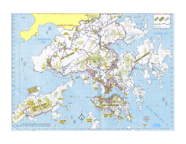 Hoge-resolutie grote stads-kaart van Hong Kong