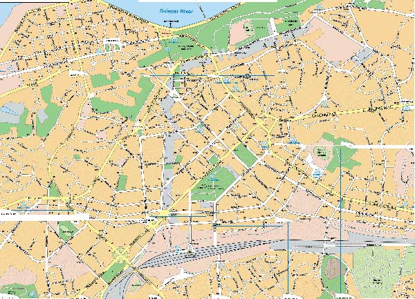 High-resolution large map of Kiev - download for print out