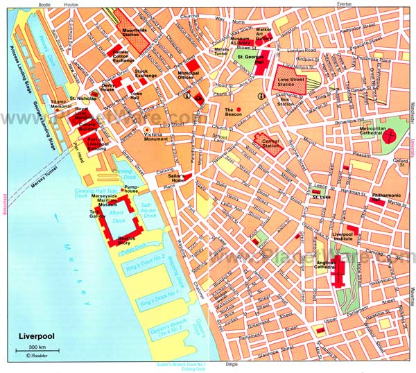 Hoge-resolutie grote stads-kaart van Liverpool