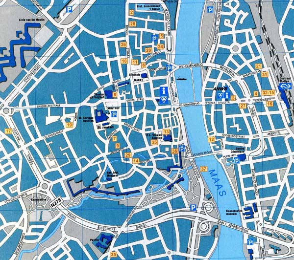 Hoge-resolutie grote stads-kaart van Maastricht