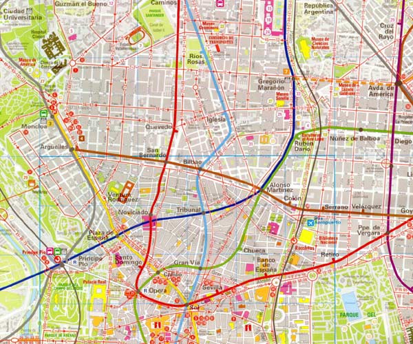 Hoge-resolutie grote stads-kaart van Madrid
