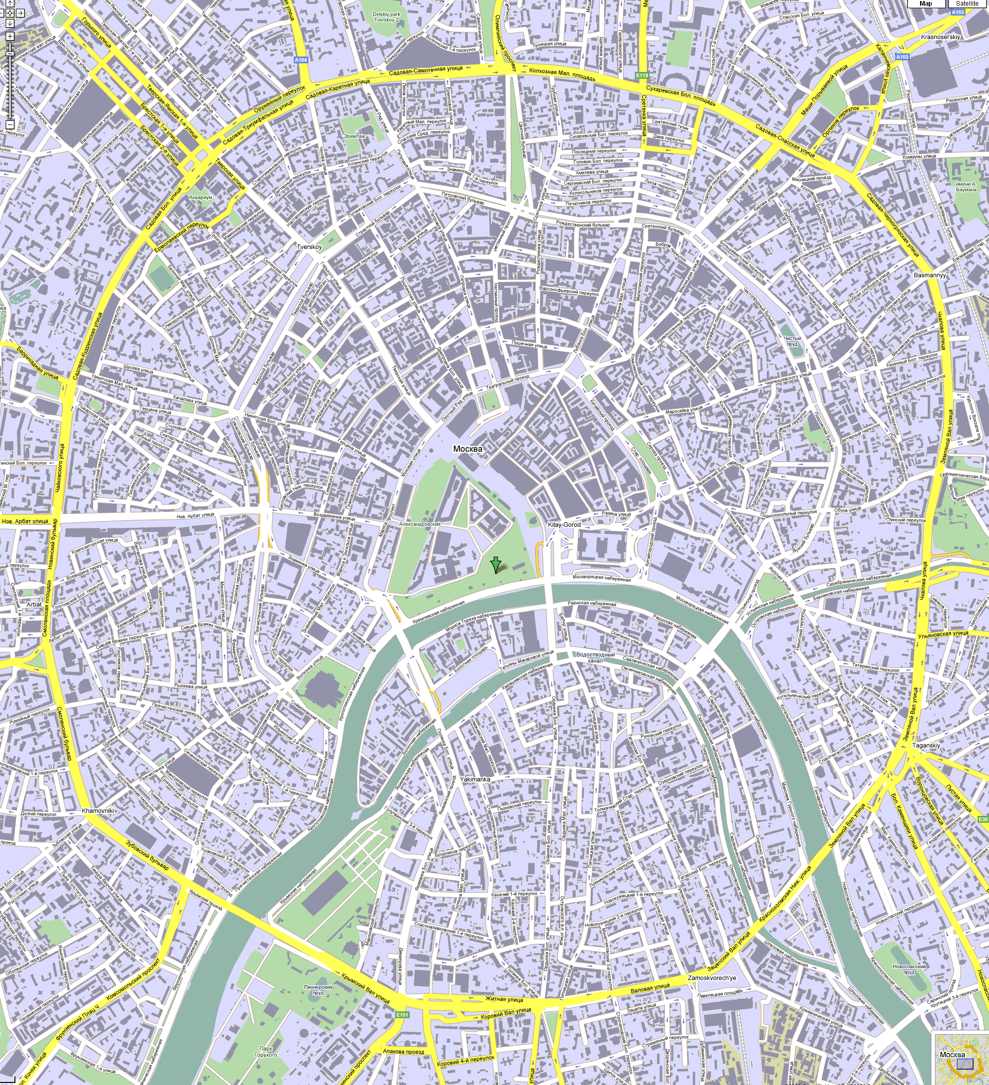 High-resolution large map of Moscow - download for print out