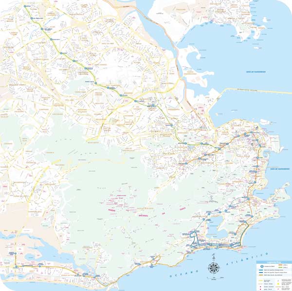 Детальная карта Рио-де-Жанейро - скачать или распечатать