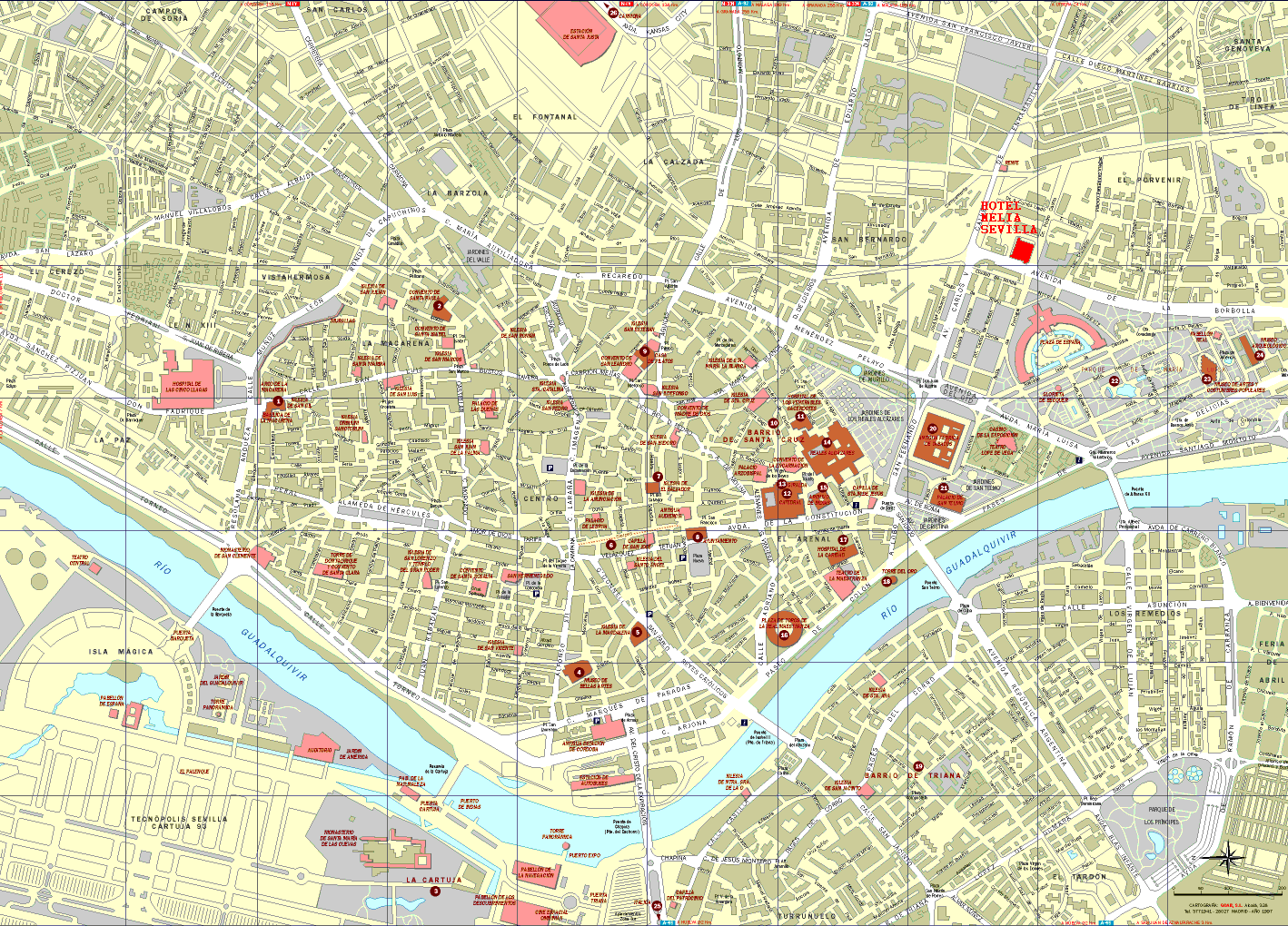 sevilla karta Sevilla Map   Detailed City and Metro Maps of Sevilla for Download  sevilla karta