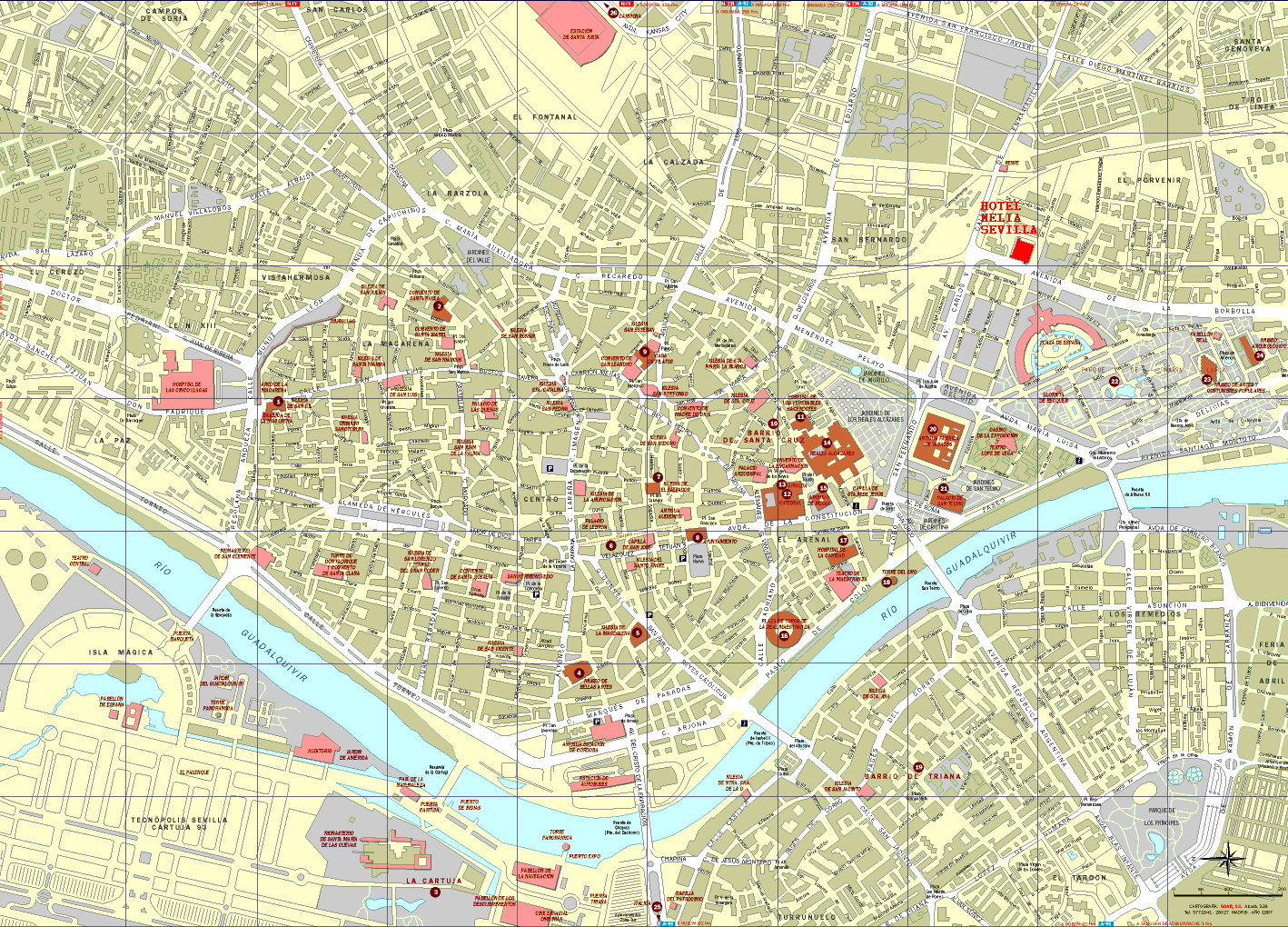 map of seville spain