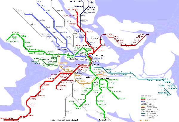 Detailed metro map of Stockholm - download for print out