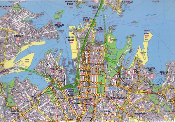 Hoge-resolutie grote stads-kaart van Sydney