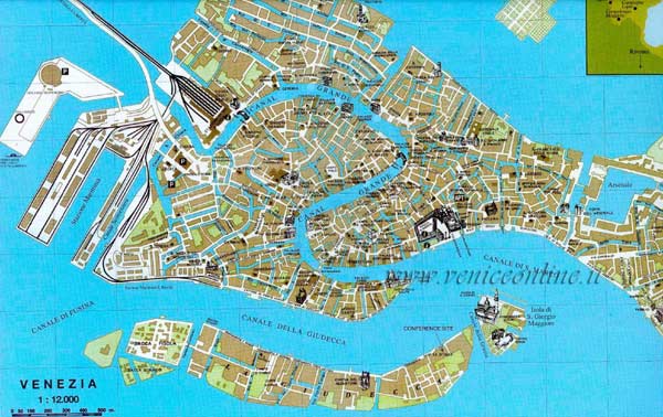 Детальная карта Венеции - скачать или распечатать