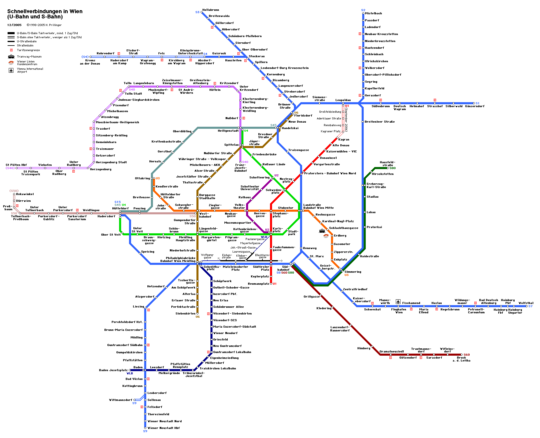 Detailed metro map of of Vienna - download for print out