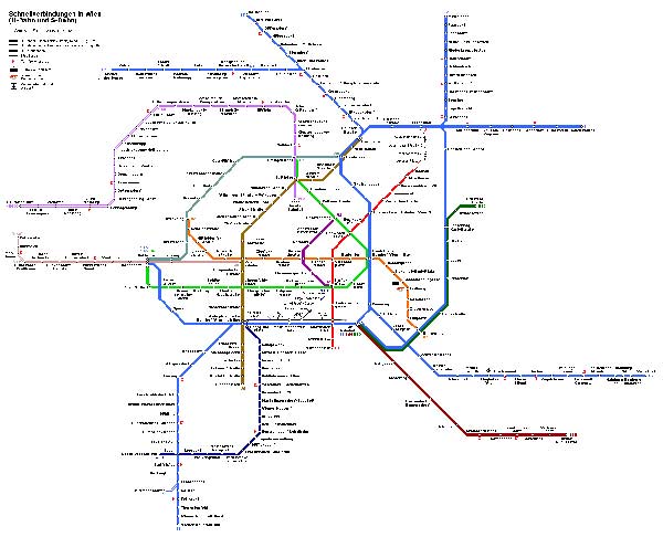 Detailed metro map of Vienna - download for print out