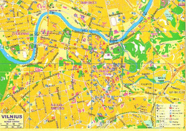 High-resolution large map of Vilnius - download for print out