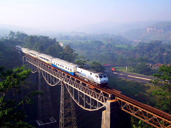 Argo Gede Train Railroad, Indonesia