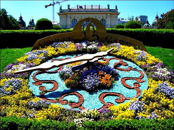 Flower Clock in Vienna, Austria