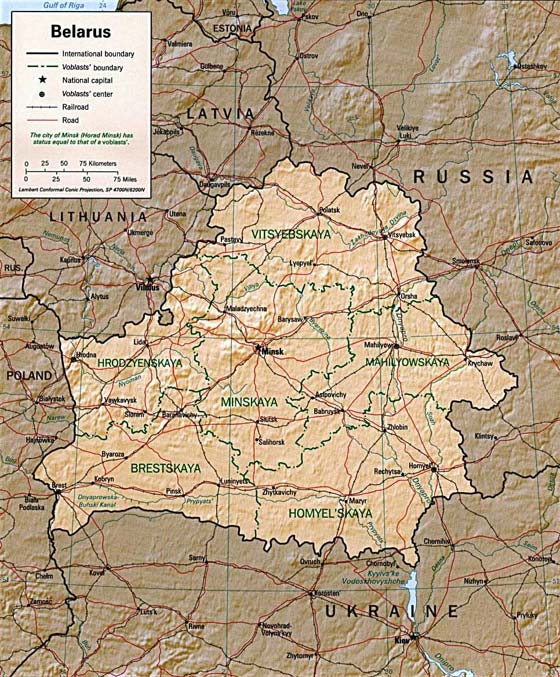 Детальная карта Беларуси - скачать или распечатать
