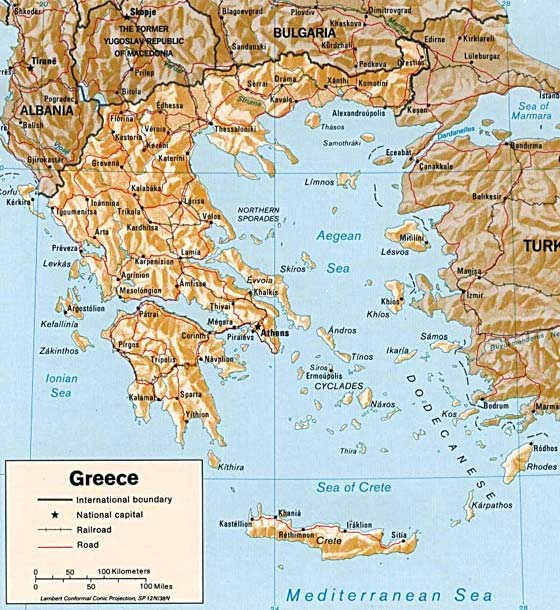 Детальная карта Греции - скачать или распечатать