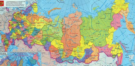 Детальная карта России для печати или скачивания