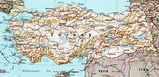 Детальная карта Турции - скачать или распечатать