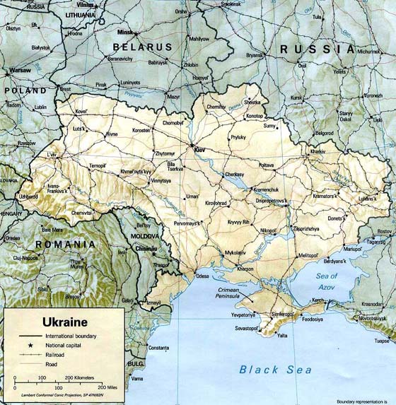 Детальная карта Украины - скачать или распечатать
