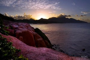 Sunset from Red Rocks, Dominica, Caribbean