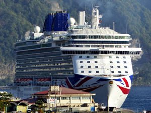 The mighty P&O Britannia in Dominica