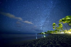 Starry Night at the Waikoloa Beach, Hawaii Island, Hawaii