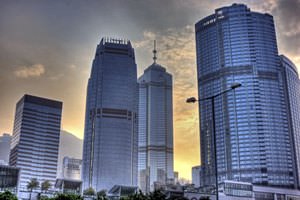 Hong Kong Towers at Sunset