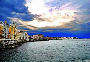 Ischia. The island of Ischia - Sunset after the rain