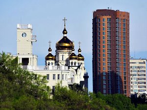 Хабаровск. Вид на Спасо-Преображенский собор
