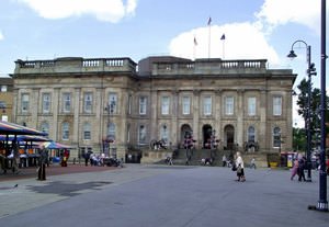 Town Hall and Market Square at Ashton-under Lyne Greater Manchester England