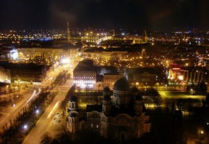 Riga at night time