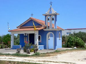 Blue church at Oenolpi winery on Zakynthos