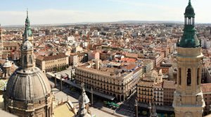 Panorama of Zaragoza from the top of the cathedral