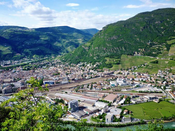 Looking down over Bolzano station from Colle Looking down over Bolzano station from Colle