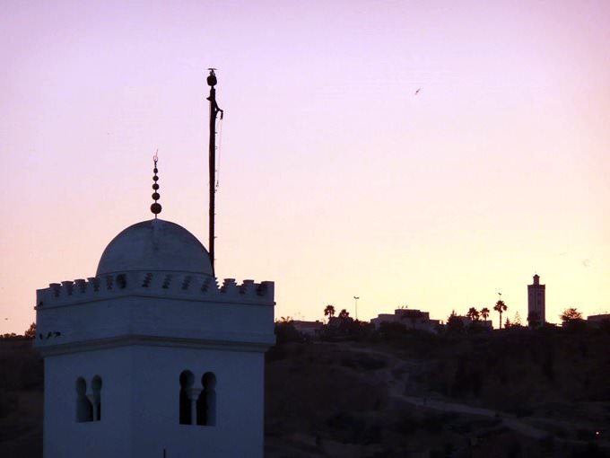Sunset over the minarets of the medina, Fez