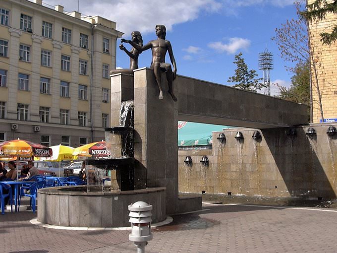Krasnoyarsk is rich with Fountains