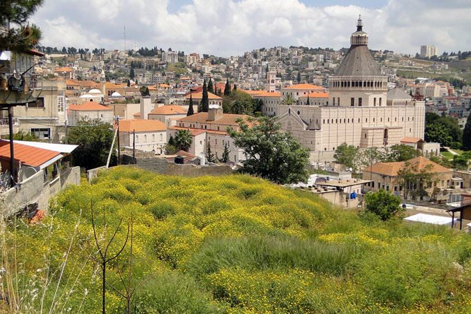 View over Basilica of the Annunciation from Arab Cemetery - Nazareth