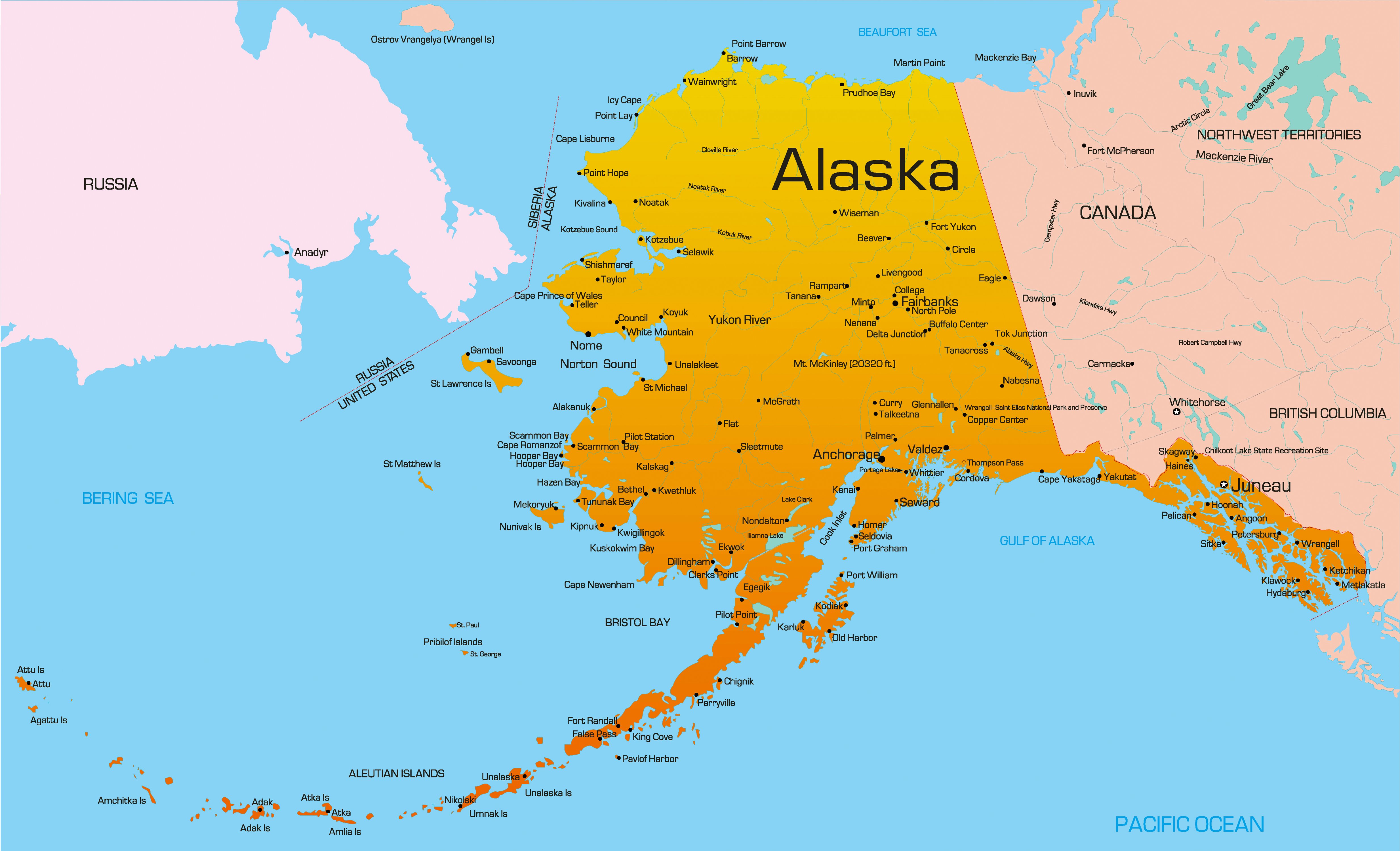 Alaska Map With Cities And Towns - World Map