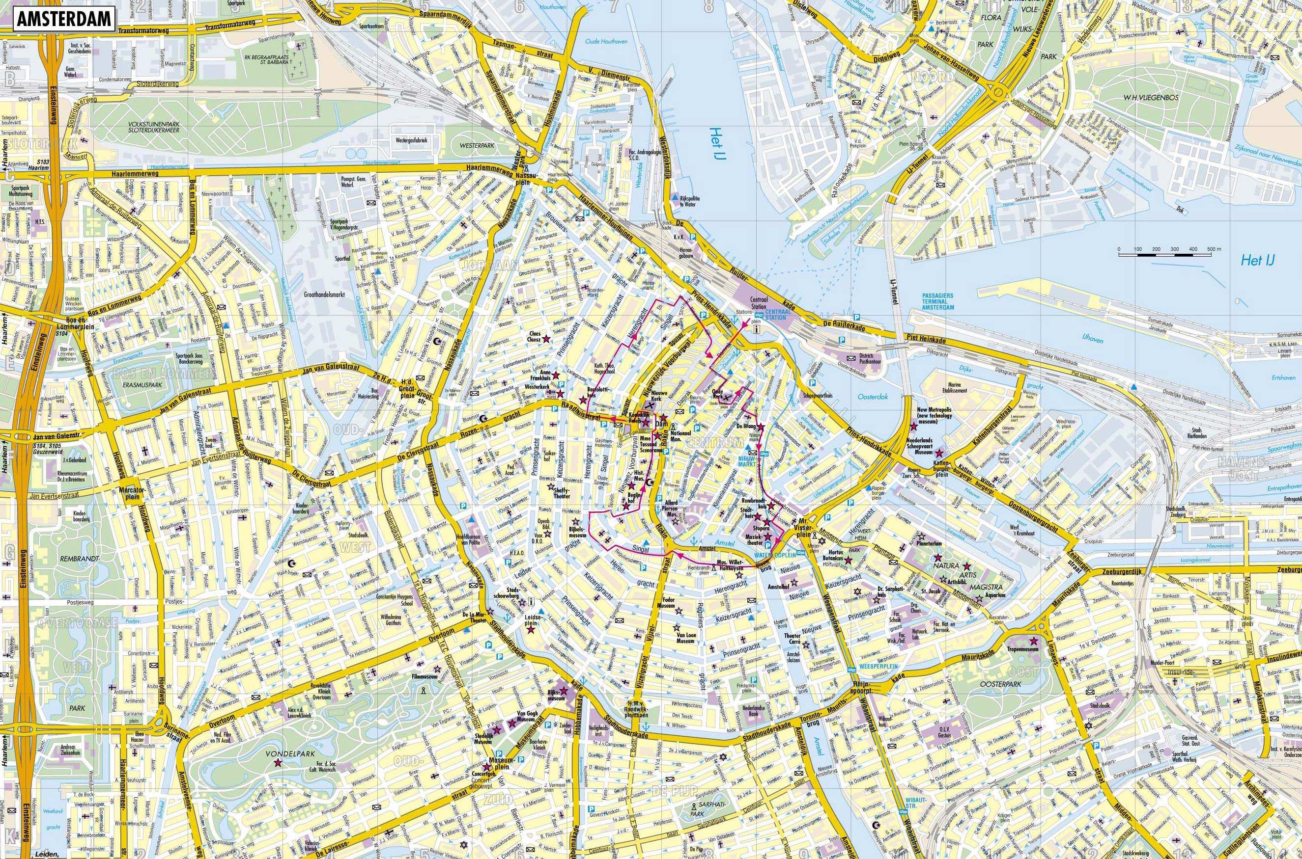 amsterdam city tourist map