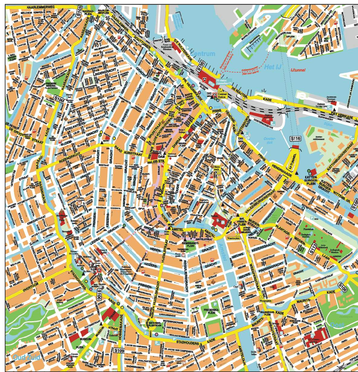 tourist map of amsterdam