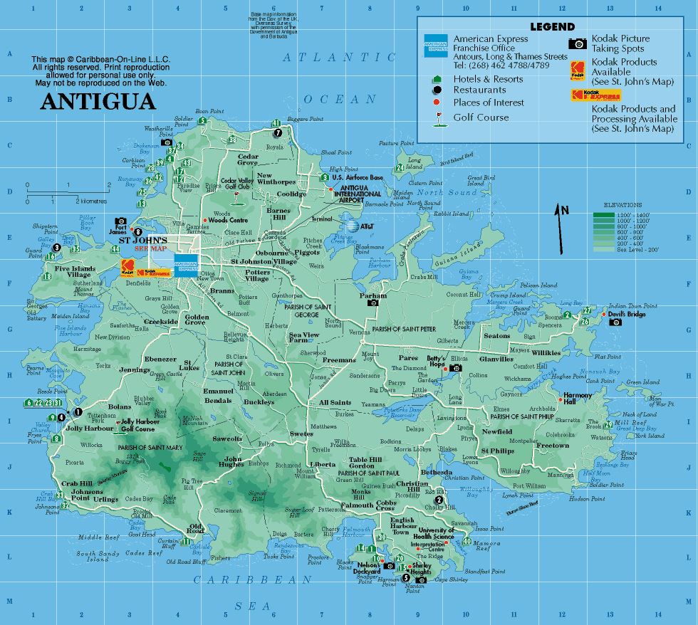 Antigua Island Map 0 