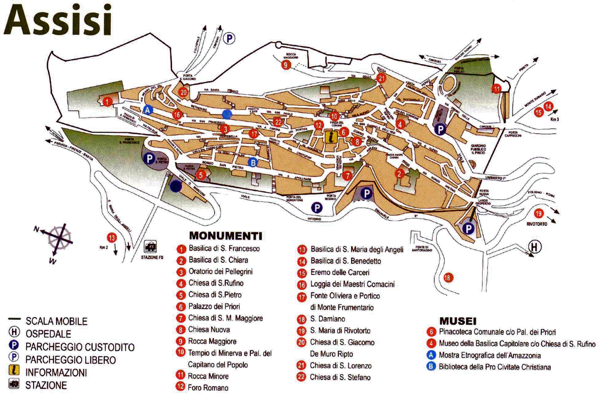 assisi tourist map