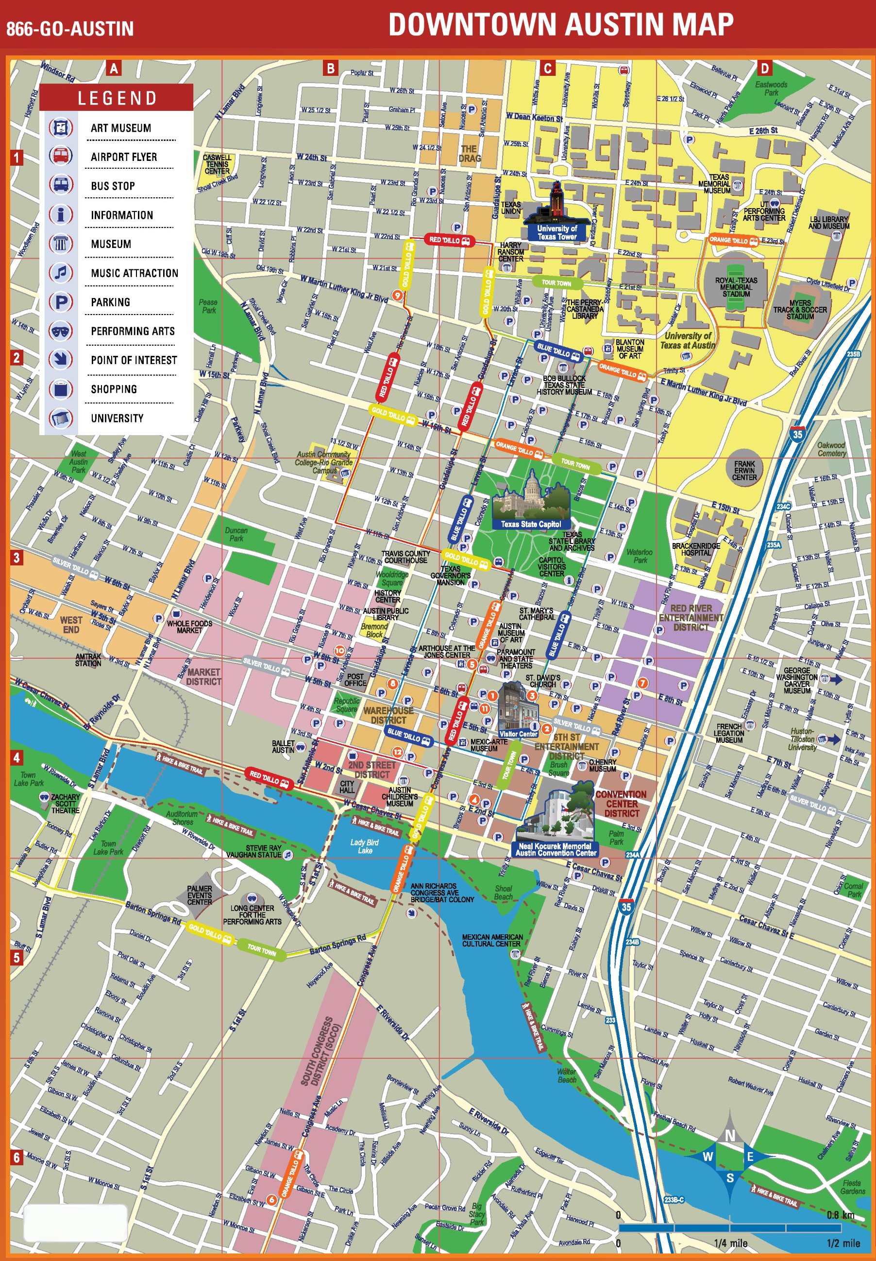 Austin Downtown Hotels Map