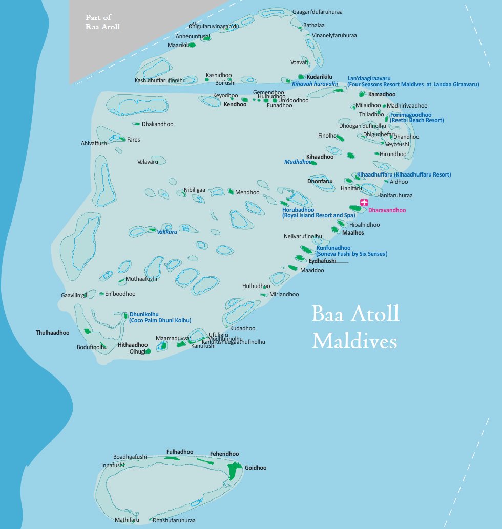Карта отели Баа Атолл Мальдивы