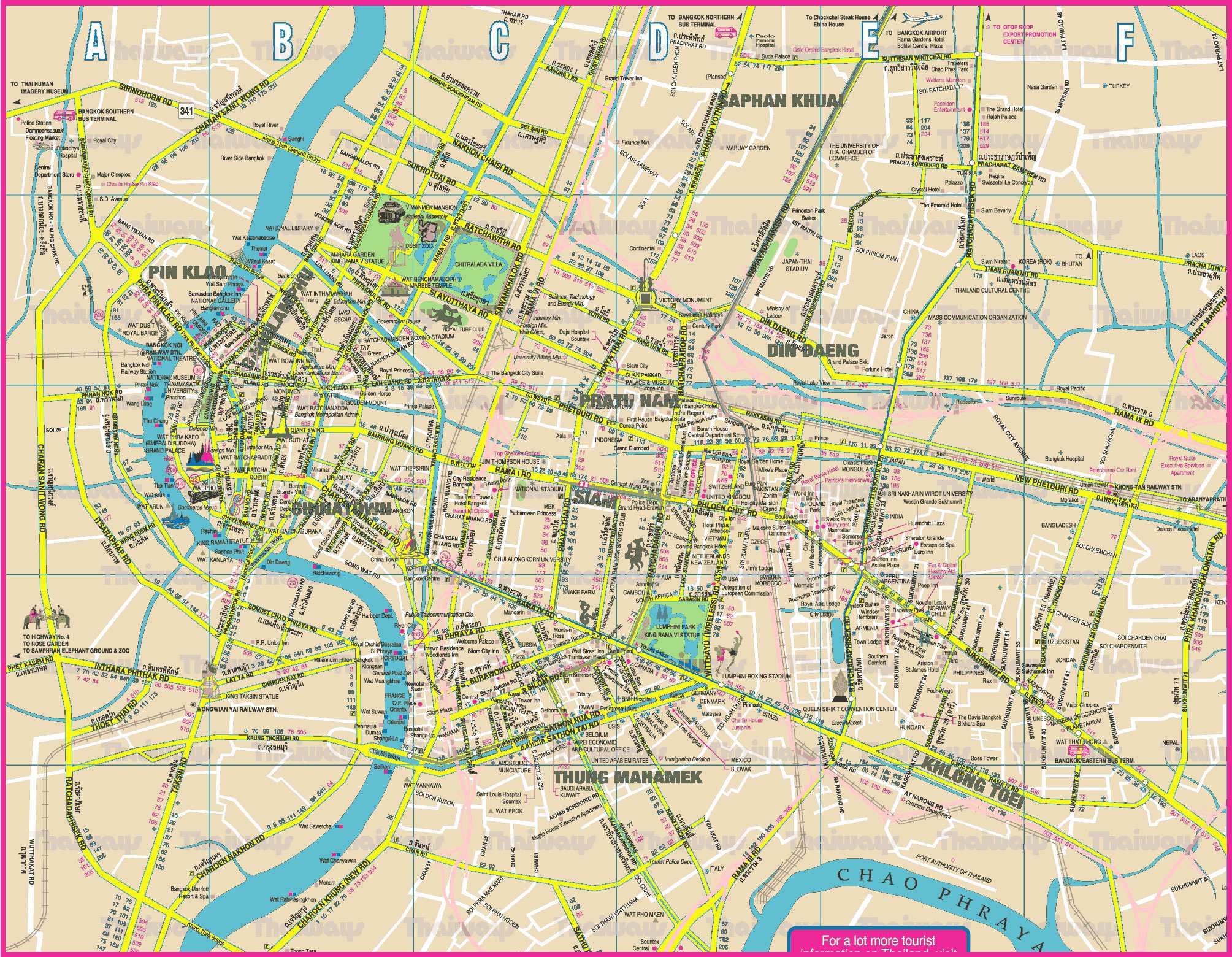 bangkok city map tourist