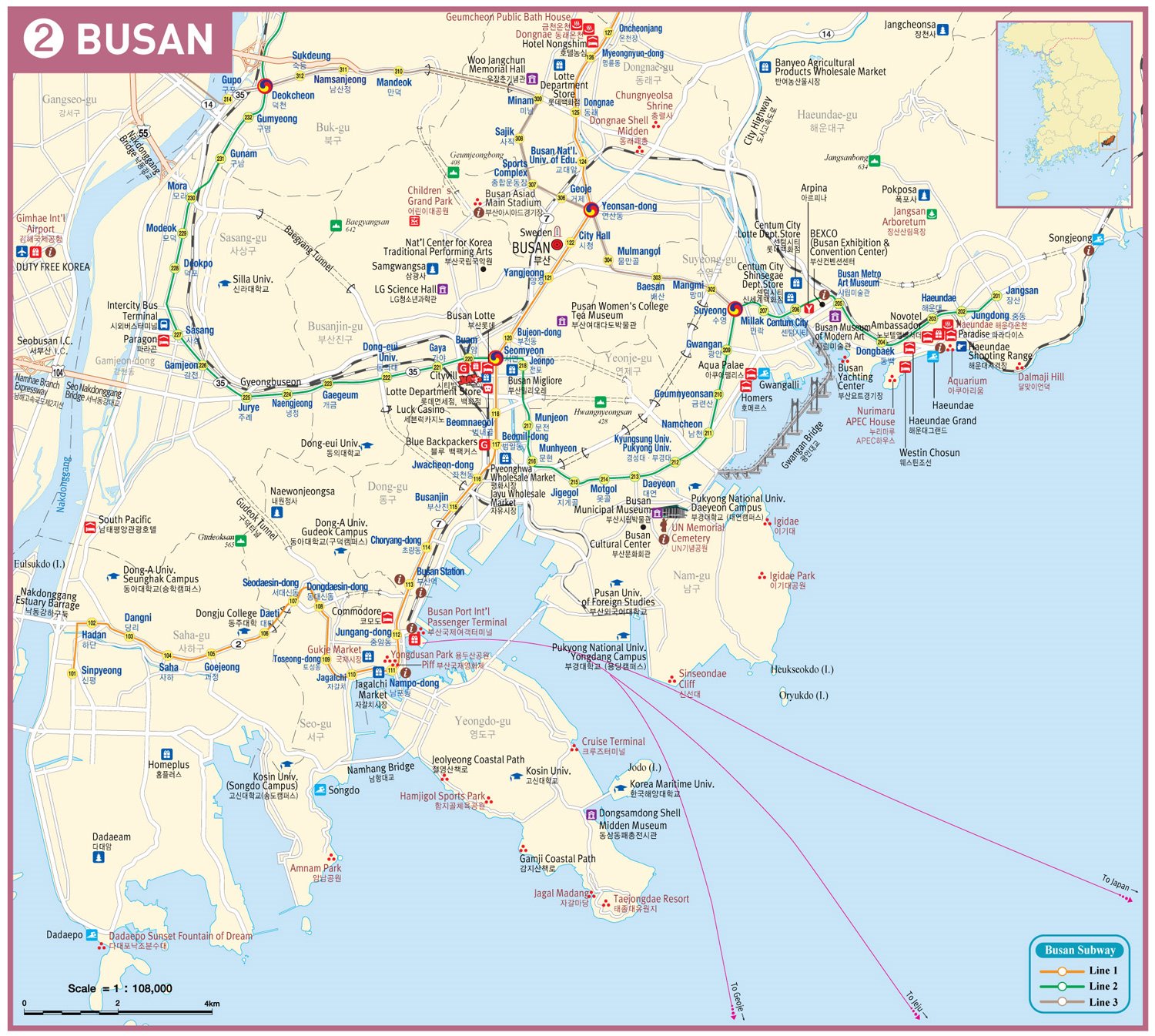 Korea busan map of south South Korea
